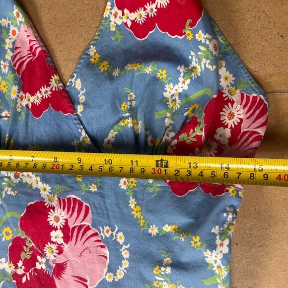 Vintage Tommy Hilfiger Jeans Floral Tropical Flag Logo Hibiscus Dress Size M - Picture 4 of 5